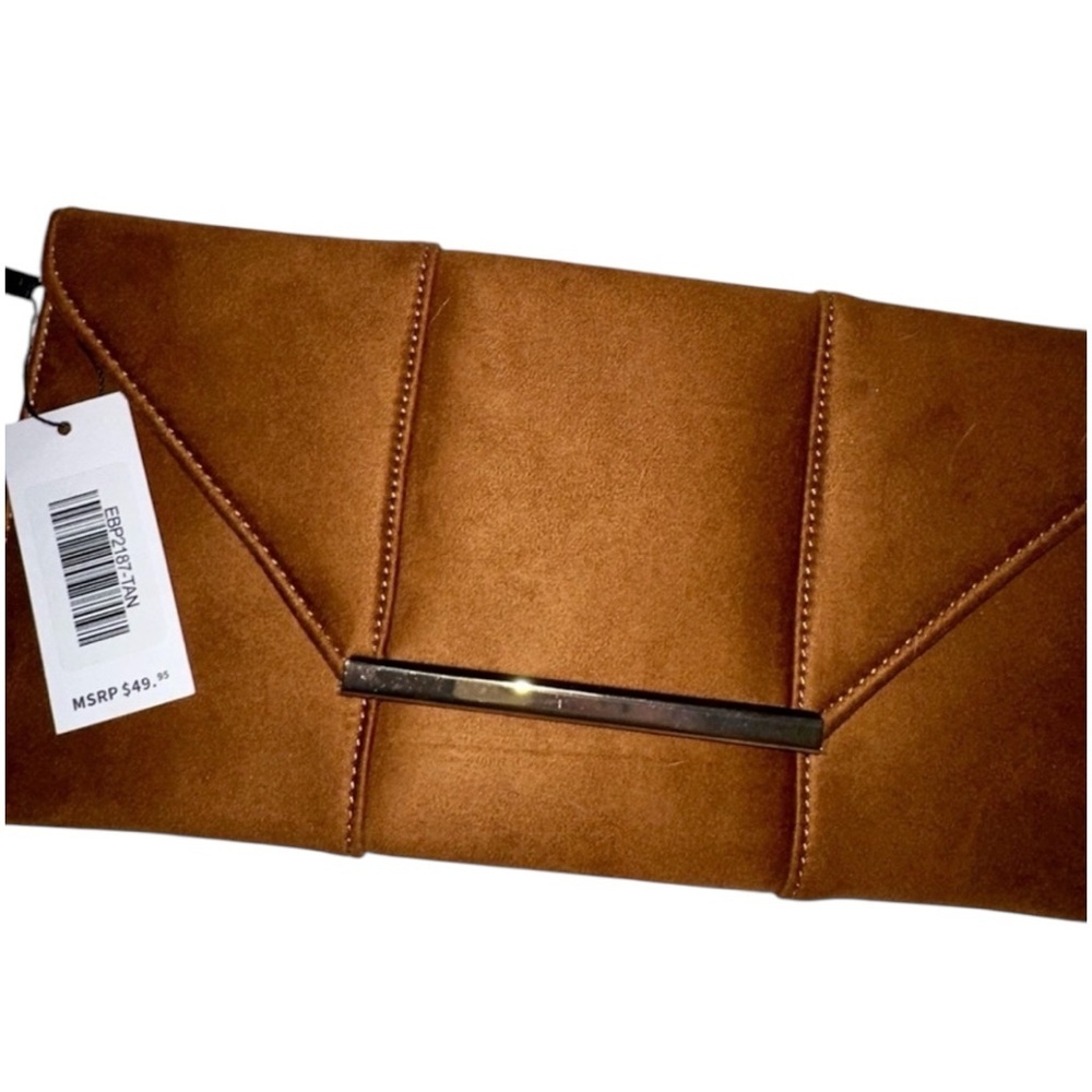 MICROSUEDE ENVELOPE CLUTCH JNB DUPE NWT